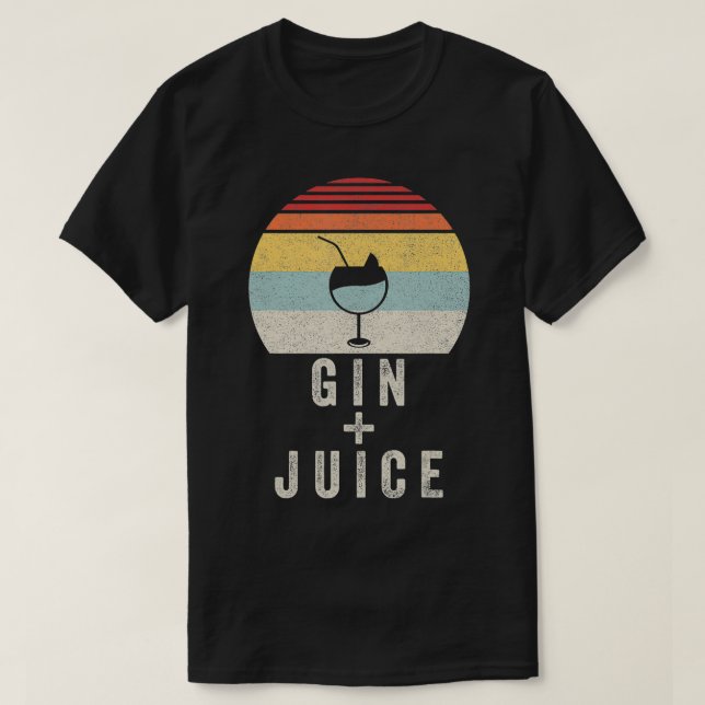 Vintage Retro Gin + Juice  T-Shirt (Design Front)