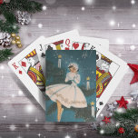 Vintage Retro Girl In Winter White Christmas Playing Cards at Zazzle