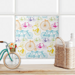 Vintage Retro Girly Bicycle Pattern Nursery Decor Ceramic Tile