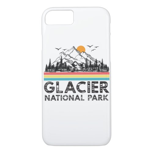 Vintage Retro Glacier National Park Montana Gifts iPhone 87 Case