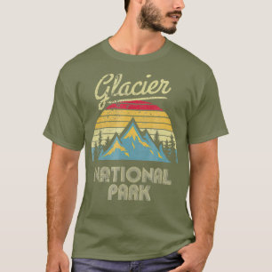 Vintage Retro Glacier National Park Mountain T-Shirt