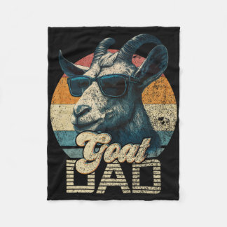 Vintage Retro Goat Dad Best Goat Daddy Funny Fathe Fleece Blanket