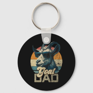 Vintage Retro Goat Dad Best Goat Daddy Funny Fathe Keychain