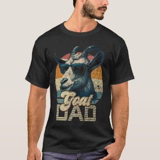 Vintage Retro Goat Dad Best Goat Daddy Funny Fathe T-Shirt