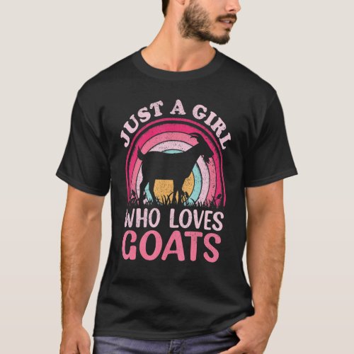 Vintage Retro Goat  Just A Girl Who Loves Goats T_Shirt