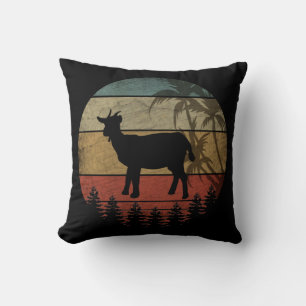 VINTAGE RETRO GOAT THROW PILLOW