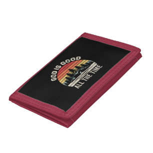 Vintage Retro God Is Good All The Time Christian Trifold Wallet