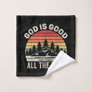 Vintage Retro God Is Good All The Time Christian Wash Cloth
