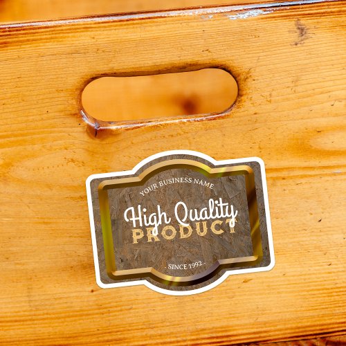 Vintage Retro Gold Frame Wood High Quality Product Sticker