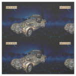 Vintage Retro Golden Blue Sparkling Car Fabric