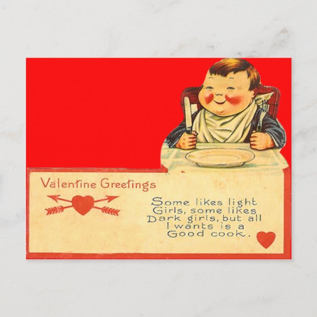 Vintage Retro Good Cook Valentine Card (Front)