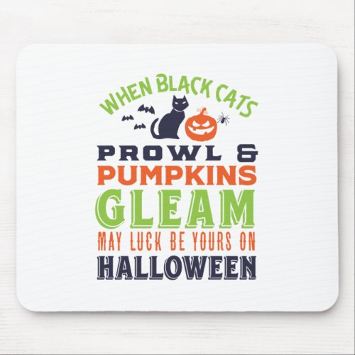 Vintage Retro Good Luck Halloween Quote and Poem Mouse Pad
