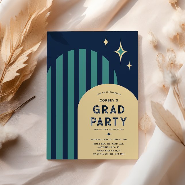 Vintage Retro Graduation Party Invitation (Creator Uploaded)