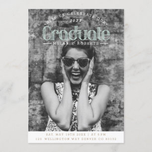 Vintage Retro Graduation Party Photo Invitation