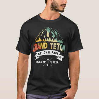 Vintage Retro Grand Teton National Park Souvenir T-Shirt