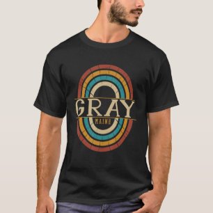 Vintage Retro Gray Maine ME Women Men Souvenirs T-Shirt