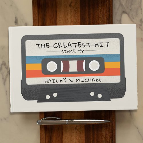 Vintage Retro Greatest Hit Cassette Tape Wedding Guest Book