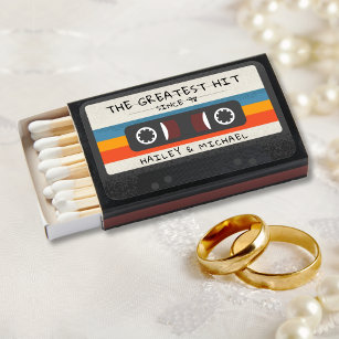 Vintage Retro Greatest Hit Cassette Tape Wedding Matchboxes