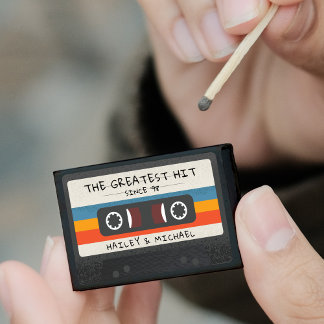 Vintage Retro Greatest Hit Cassette Tape Wedding Matchboxes