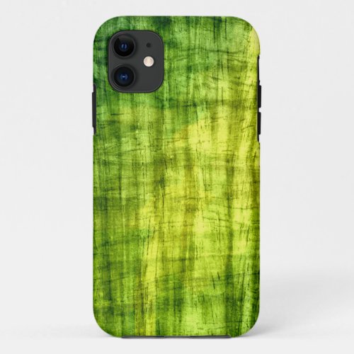 Vintage Retro Green Wood Abstract Art iPhone 11 Case