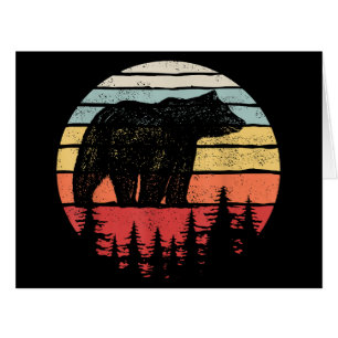 Vintage Retro Grizzly Bear Cards