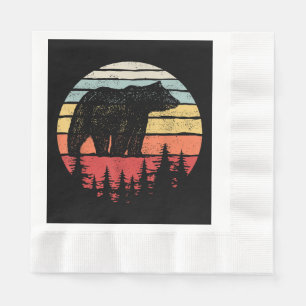 Vintage Retro Grizzly Bear Napkins