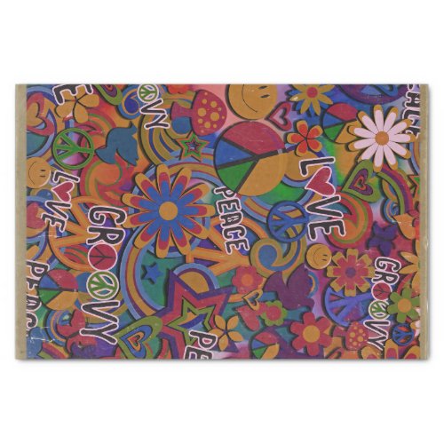 Vintage Retro Groovy 60s Sixties Birthday Party Tissue Paper