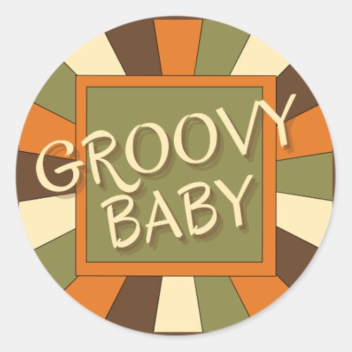 Vintage Retro Groovy Baby Sticker