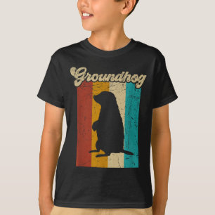 Vintage Retro Groundhog For Groundhog Day Men Wome T-Shirt