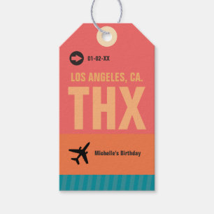 Vintage Retro Grunge Boarding Pass Birthday Party Gift Tags