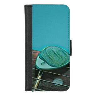 Vintage retro guitar artwork for guitarist iPhone 8/7 wallet case