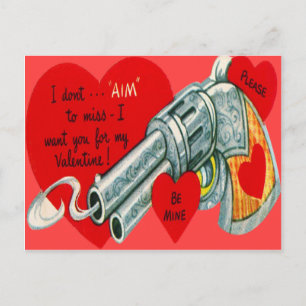 Vintage Retro Gun Valentine Card