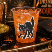 Vintage Retro Halloween Black Cat