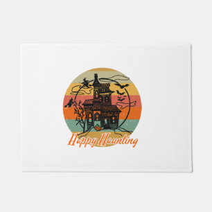 Vintage Retro Halloween Happy Haunting Witches Doormat