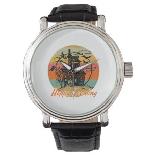 Vintage Retro Halloween Happy Haunting Witches Watch