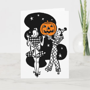 Vintage Retro Halloween Pumpkin Card