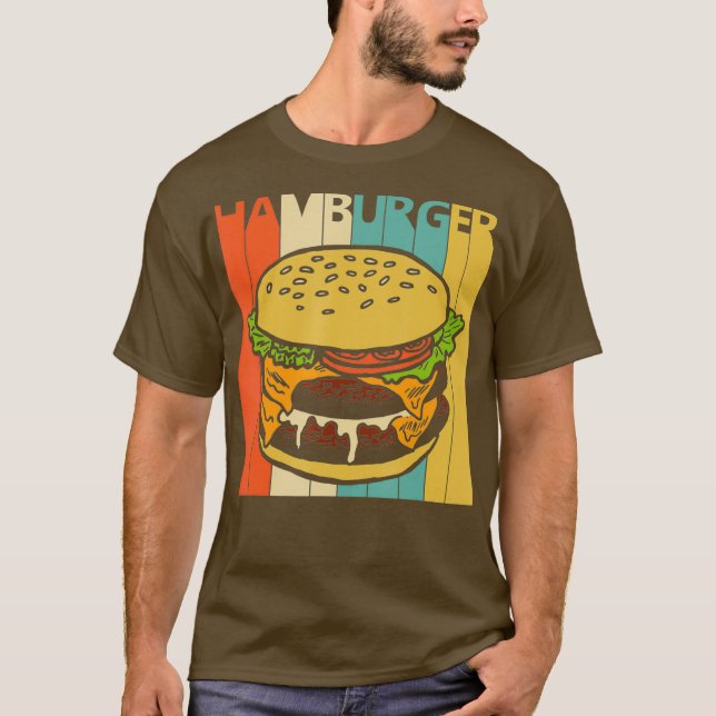 Vintage Retro Hamburger T-Shirt (Front)