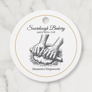 Vintage retro handmade Sourdough bakery for baker Favor Tags