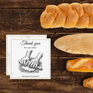 Vintage retro handmade Sourdough bakery for baker Thank You Card