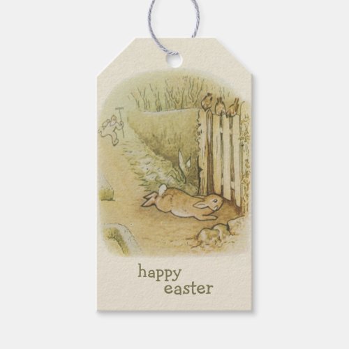 Vintage Retro Happy Easter Bunny Rabbit  Gift Tags