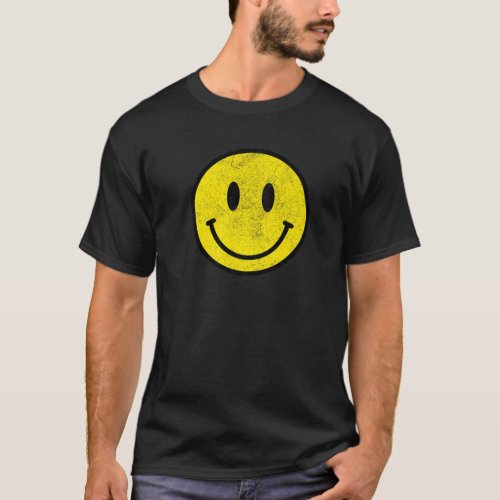 Vintage Retro Happy Smiley Face 80S 90S Aestheti T_Shirt