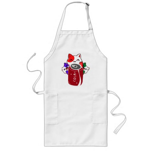 vintage retro happy three cats with cola  long apron