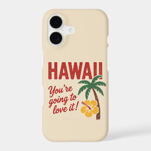 Vintage Retro Hawaiian Islands Travel Illustration iPhone 17 Case