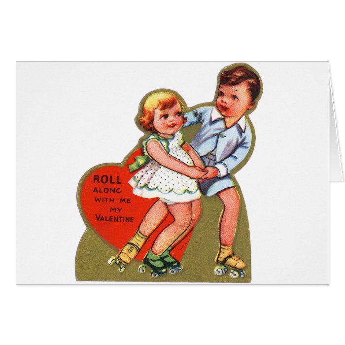 Vintage Retro Heart Valentine Roll Along With Me Cards