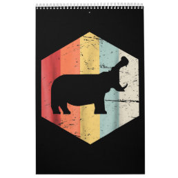 Vintage Retro Hippo Hippopotamus Lovers Gift Calendar