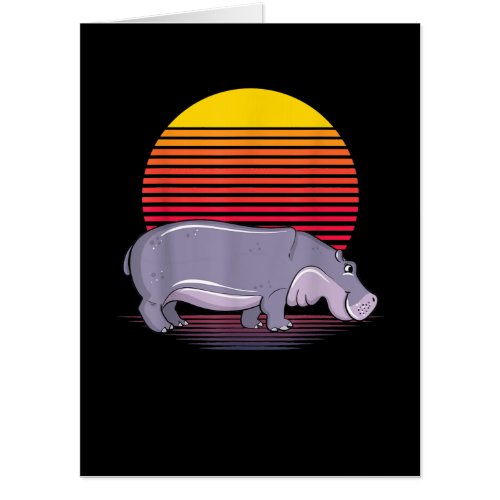 Vintage Retro Hippo Lover Hippopotamus Lover Card