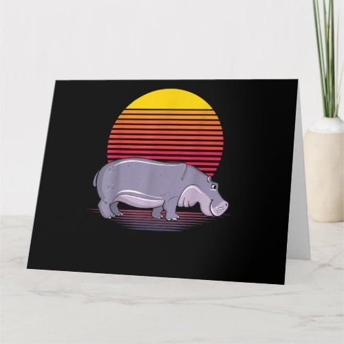 Vintage Retro Hippo Lover Hippopotamus Lover Card