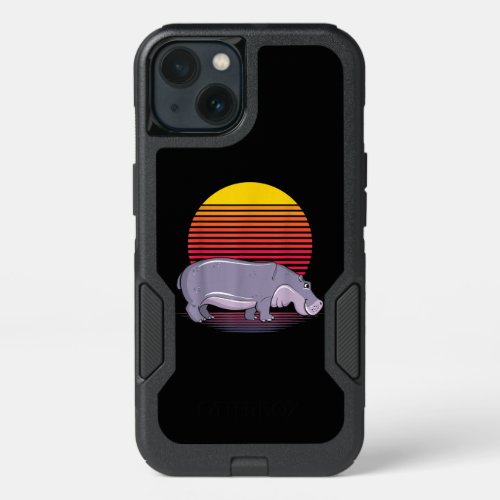 Vintage Retro Hippo Lover Hippopotamus Lover iPhone 13 Case