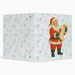 Vintage/retro holly jolly Santa 3 Ring Binder