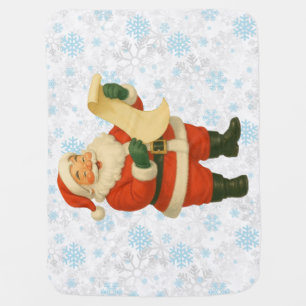 Vintage/retro holly jolly Santa Baby Blanket